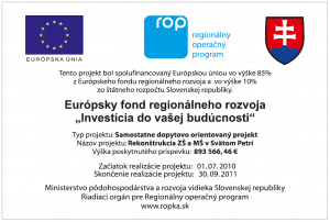 Rekonštrukcia ZŠ a MŠ v Svätom Petri
